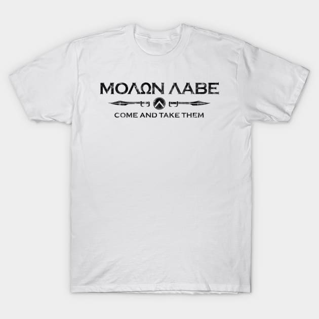 Sparta Gym and Fitness - Molon Labe T-Shirt by Modern Medieval Design